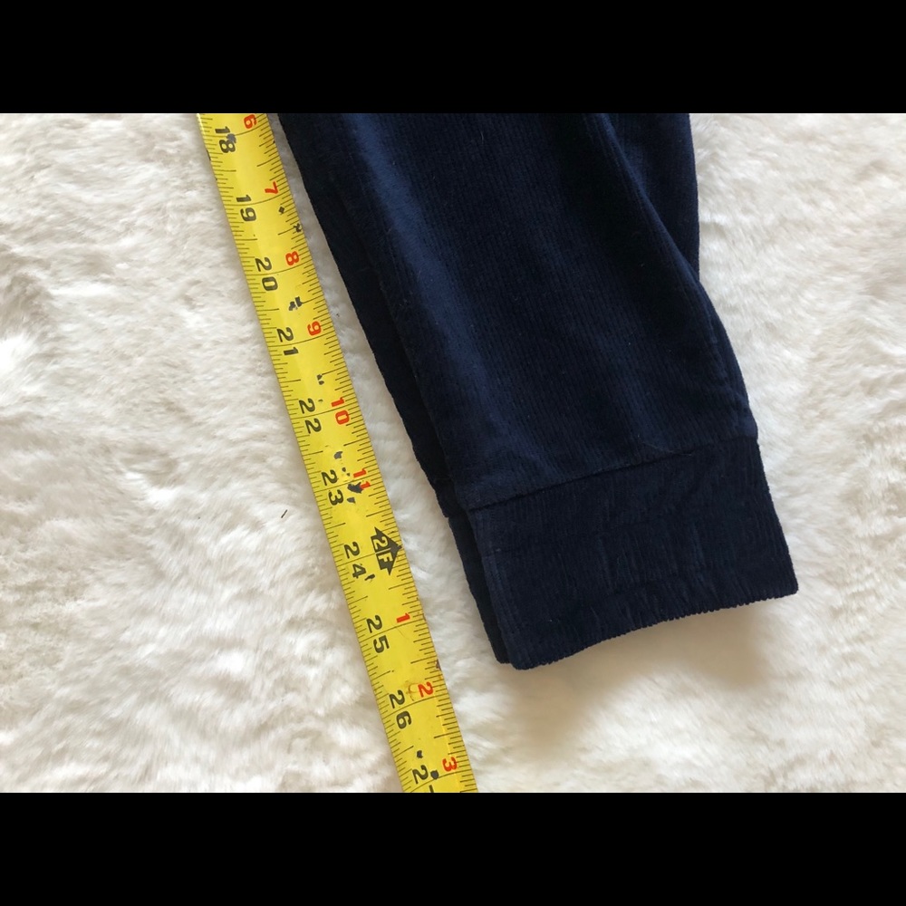 ZARA NWT Navy Corduroy Drawstring Waist Pants Size Large Minimalist Contemporary - Picture 8 of 9